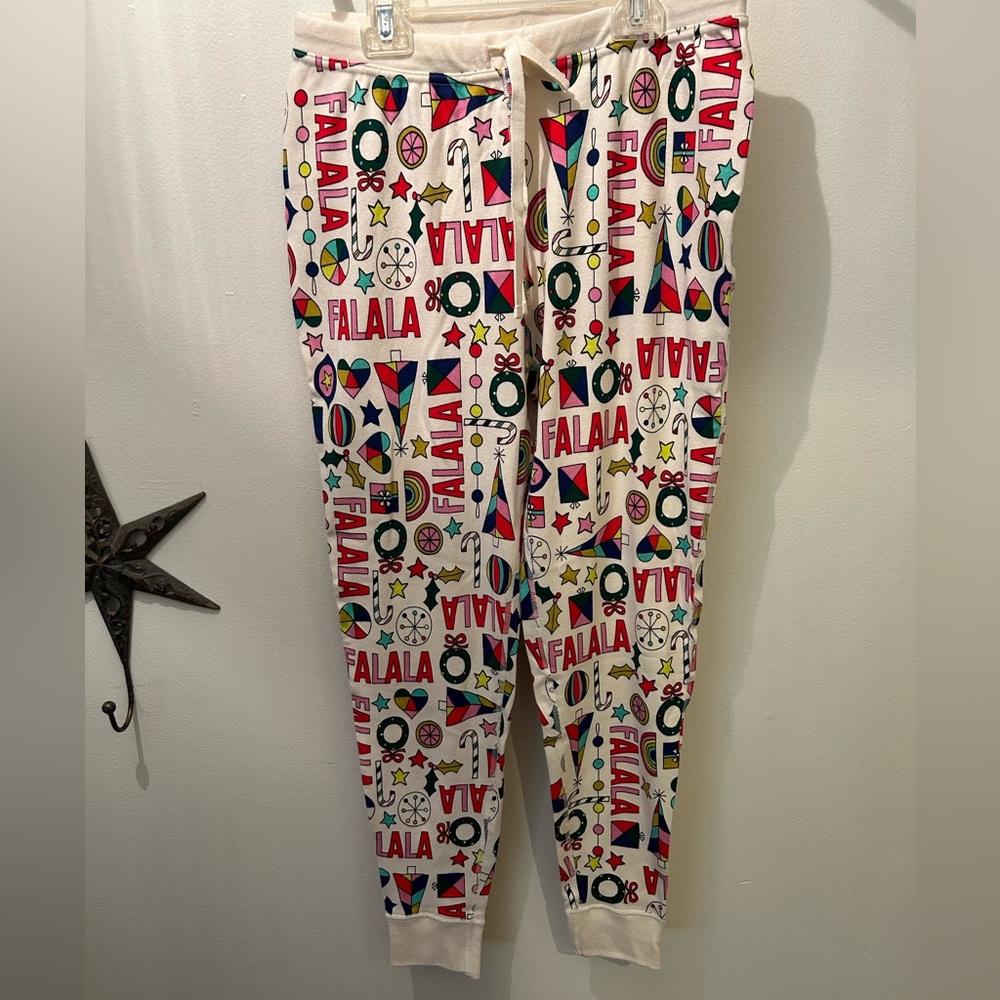 Hanna Andersson Falalalala Christmas pajama pants Organic Cotton Adult Large